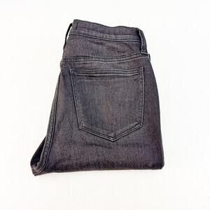 Madewell High-Rise Slim Straight Black Charcoal Denim Jeans Size 26 Tall MINT